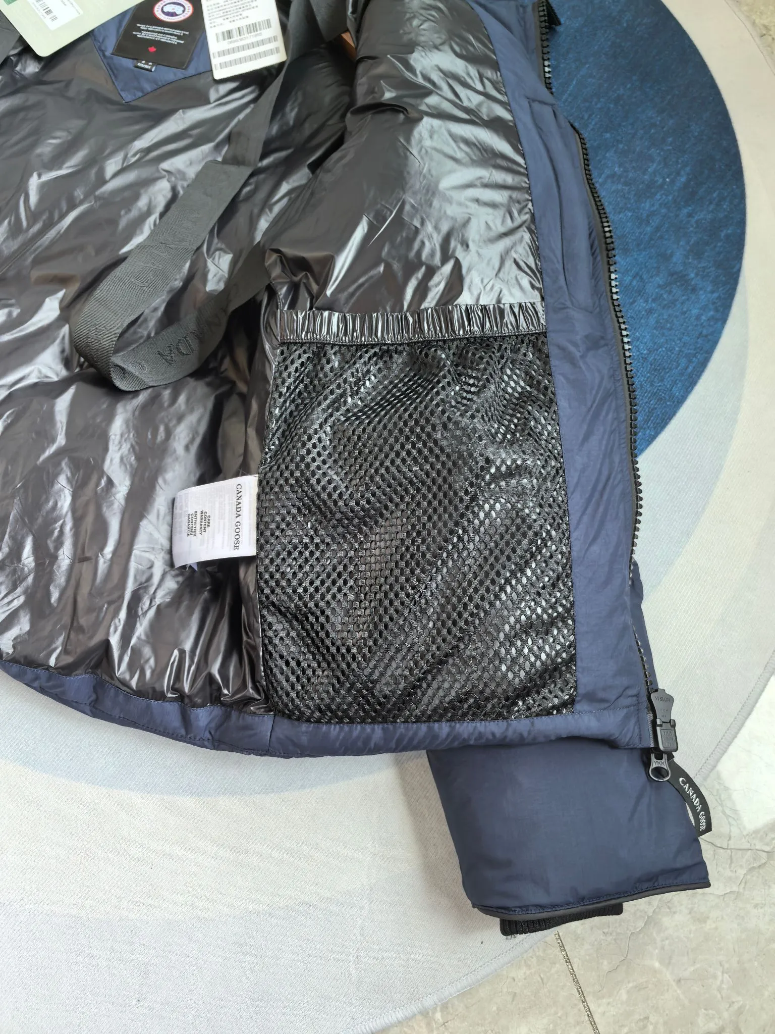 P880 E2802 Lawrence Puffer Jacket men's stand collar down jacket. Color: blue detail. Size: S M L XL XXL.